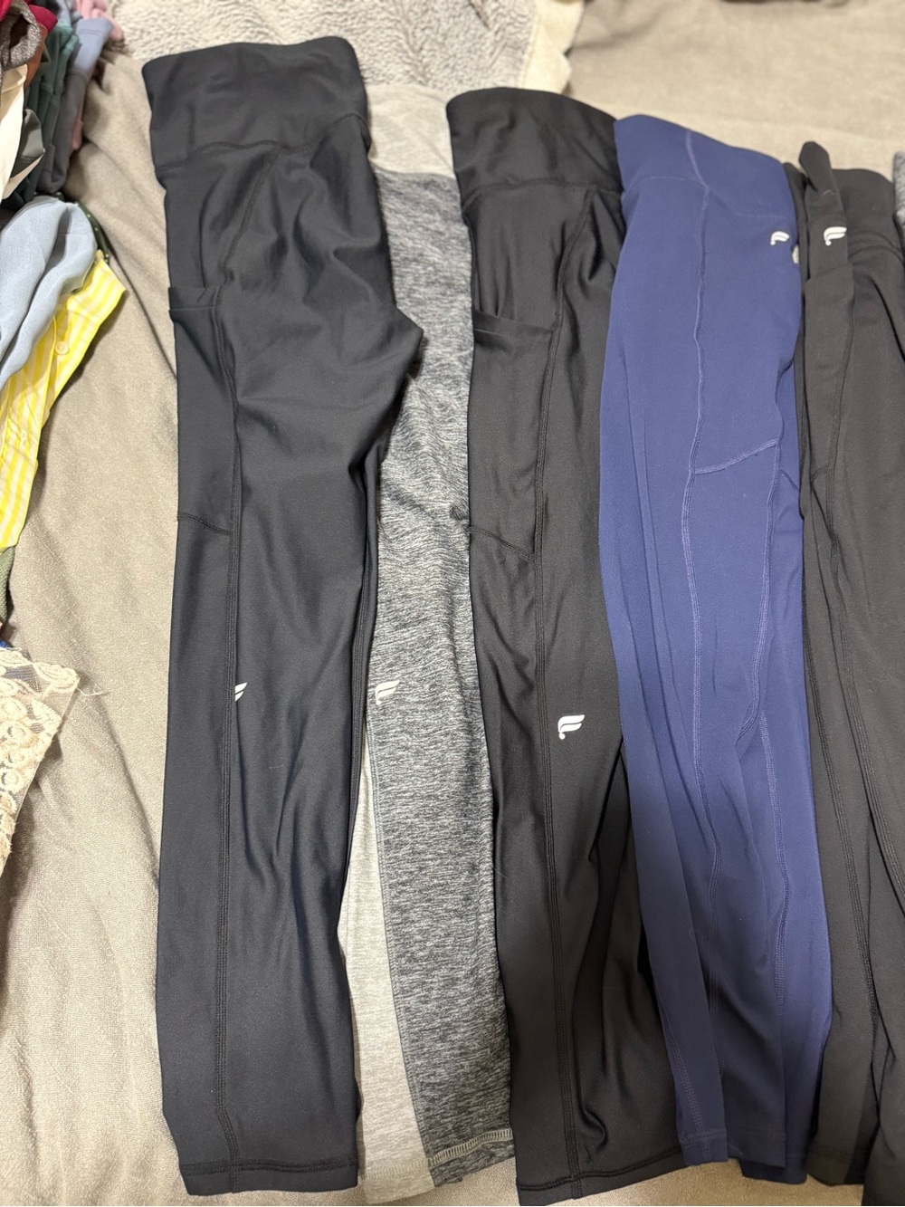 Fabletics Black, Gray & Navy Athletic Leggings Bundle - Picture 2 of 3
